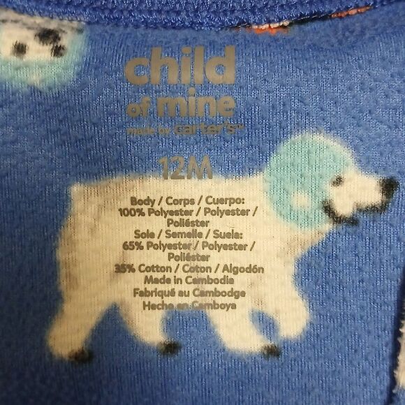 🩷CHILD OF MINE Footie one piece pajamas. Set of 2 for 12M - Picture 2 of 6